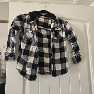 Liberty Valor Boys L (7) Black/White Box Plaid Flannel